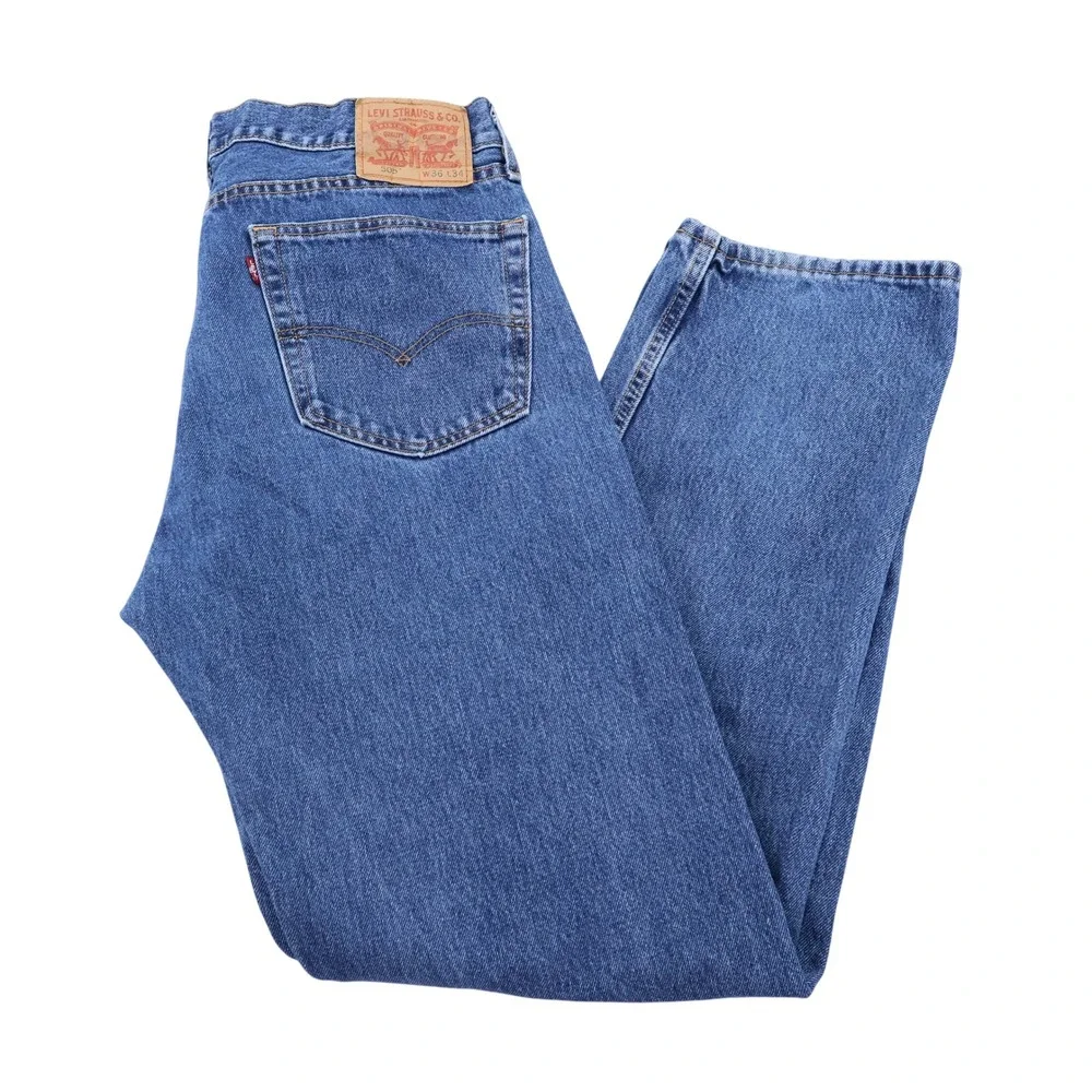 Levis 505 Regular Fit Straight Leg Jeans Mens 36x34 Medium Wash Blue 00505-4886